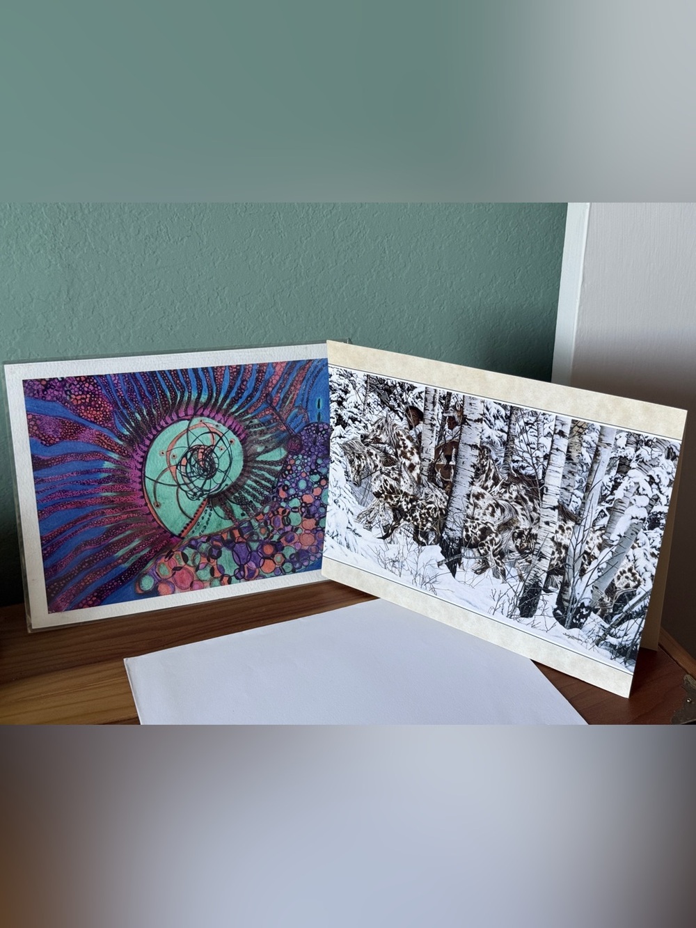 Leanin Tree Judy Larson 1994 Art Card + Original Signed Art Print Snail 2019 Lot